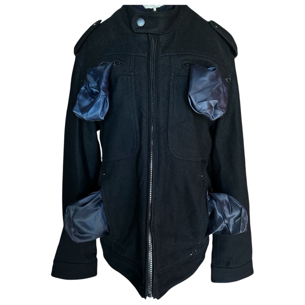 Buffalo David Bitton Wool Blend Black Military Jacket Heavy Duty Small Men’s - Picture 9 of 16